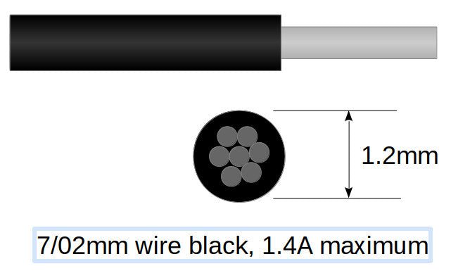 7/02 mm Kabel Schwarz 10 m