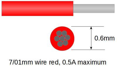 7/01mm red ultra-thin wire for DCC decoders and models - 10m