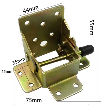 Folding bracket for baseboard leg