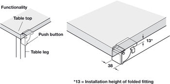 Folding bracket for baseboard legs (1 pair)