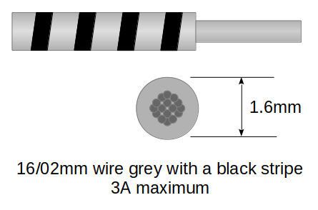 16/02 mm Kabel Grau und Schwarz 10 m