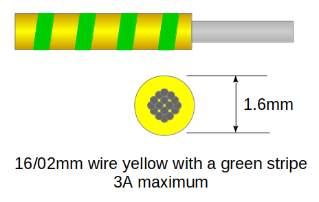 Câble 16/02mm Jaune et Vert 10m