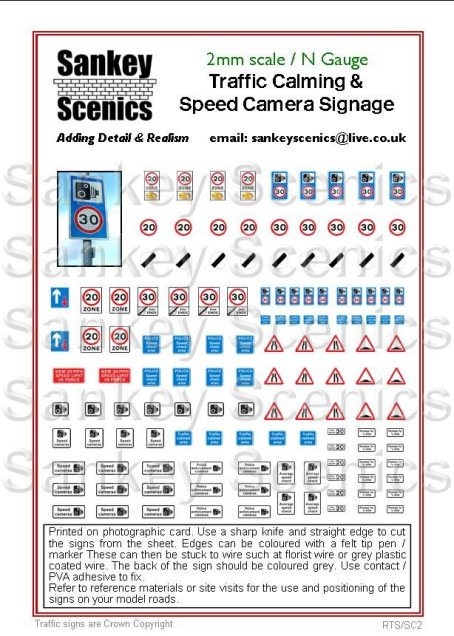 Sankey Scenics - Traffic calming and speed camera signage - N gauge