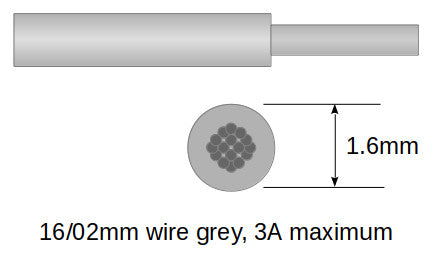 16/02mm cable Grey 10m
