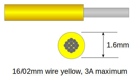 16/02mm cable Yellow 10m