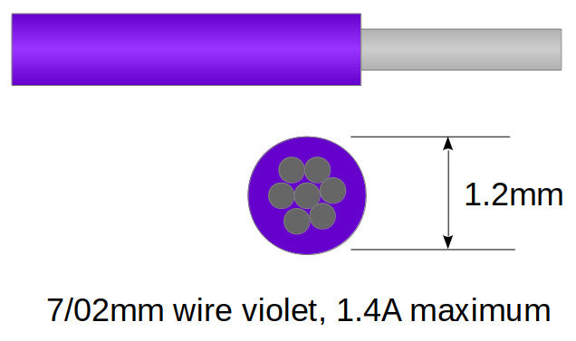 7/02mm Kabel Violett 10m
