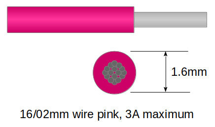 16/02mm cable Pink 10m
