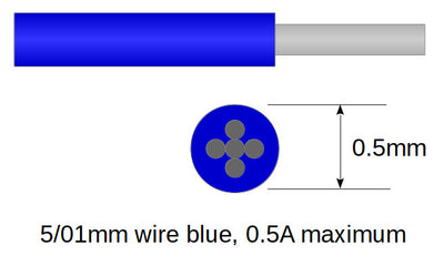 5/01mm super fine cable blue 10m