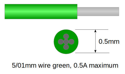 5/01mm super fine cable green 10m