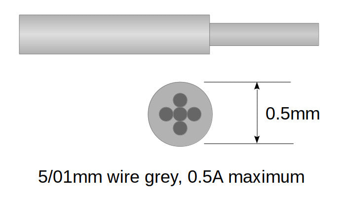 Câble super fin 5/01mm gris 10m