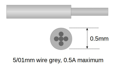 5/01mm superfeines Kabel grau 10m