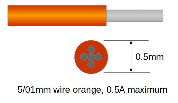 5/01mm super fine cable orange 10m