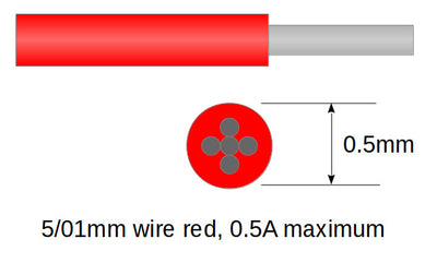 Câble super fin 5/01mm rouge 10m