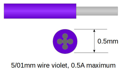Câble super fin 5/01mm violet 10m