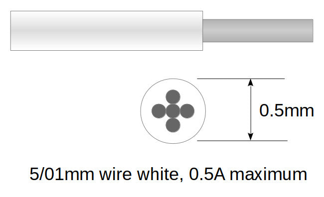 Câble super fin 5/01mm blanc 10m
