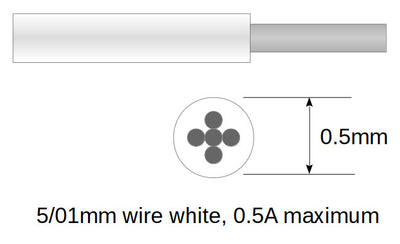 5/01mm superfein Kabel weiß 10m