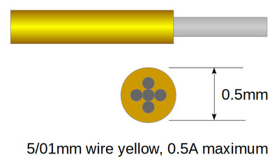 Câble super fin 5/01mm jaune 10m