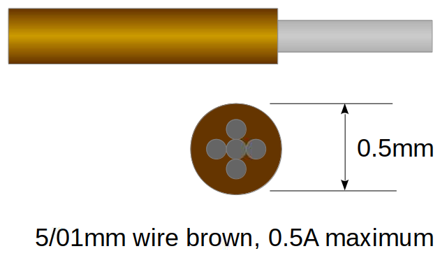 5/01mm super fine cable brown 10m