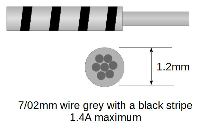 7/02mm Kabel grau und schwarz 10m