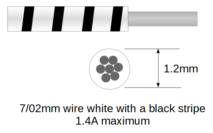 7/02mm cable white and black 10m