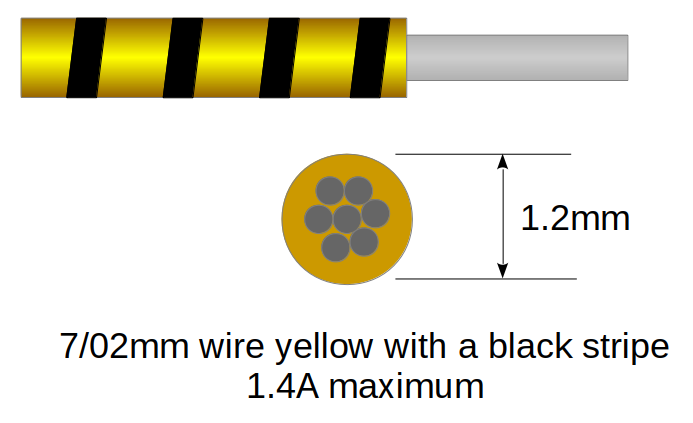 7/02mm cable yellow and black 10m