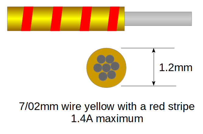 7/02mm cable yellow and red 10m