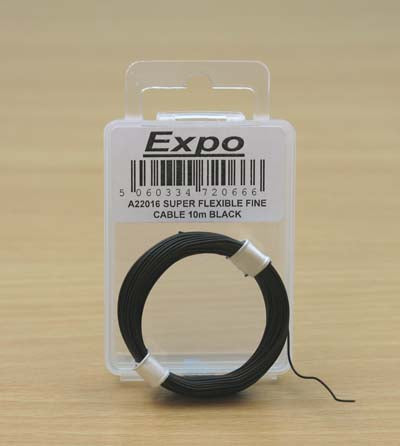 5/01mm superfeines Kabel schwarz 10m